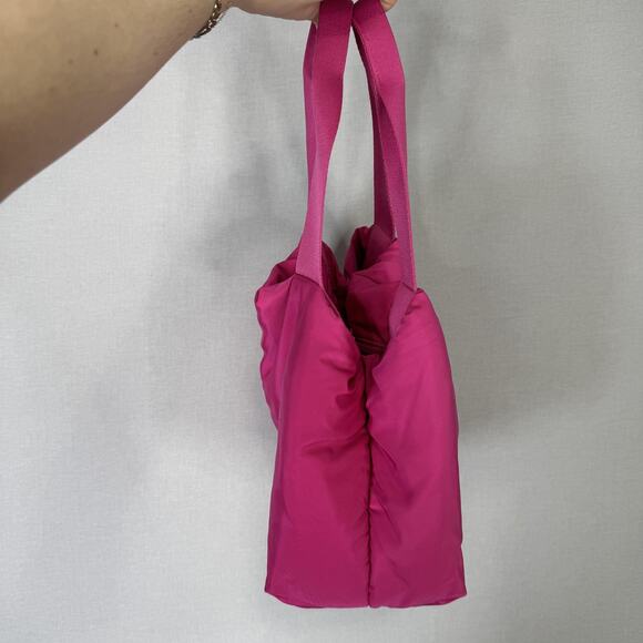 COS Padded Shopper Bag Womens One Size Pink Quilted Puffy Shoulder Small Purse - Picture 3 of 16
